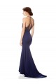 Navy Blue High Neck Sleeveless Long Prom Dress Canada Supplier