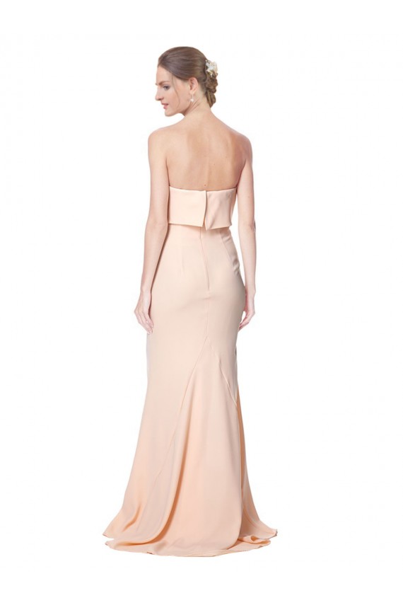 Nude Strapless Sleeveless Long Mermaid Prom Dress Canada Supplier