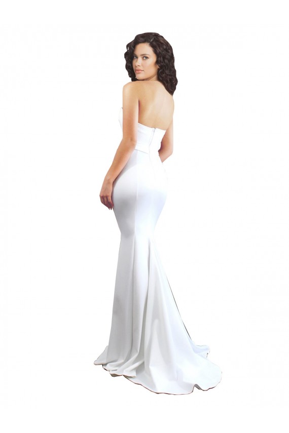 White High Neck Sleeveless Low Back Long Prom Dress Canada Supplier