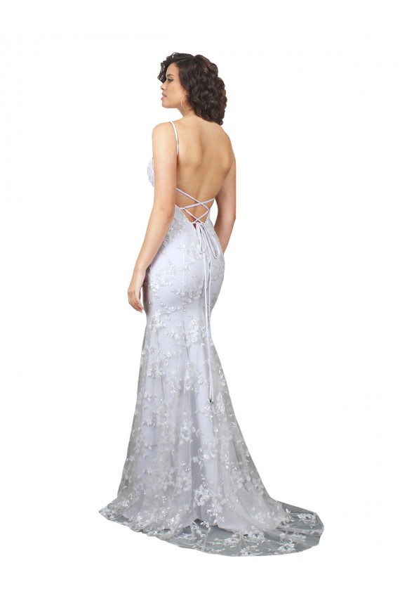 White High Neck Sleeveless Backless Long Prom Dress Canada Supplier