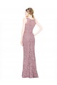 Illusion Neck Sleeveless Long Bridal Party Dress Canada Supplier