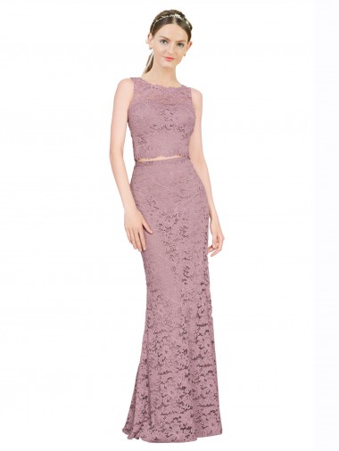 Illusion Neck Sleeveless Long Bridal Party Dress Canada Supplier