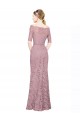 Off the Shoulder Short Sleeves Lace Long Prom Dress Canada Supplier