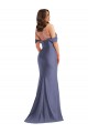 French Blue Off the Shoulder Sleeveless Low Back Long Plus Size Prom Dress Canada Supplier
