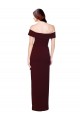Burgundy Gold Off the Shoulder Sleeveless Low Back Long Prom Dress Canada Supplier