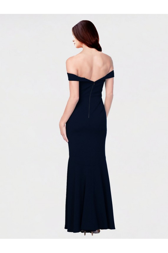 Ivory Off the Shoulder Sleeveless Low Back Long Prom Dress Canada Supplier