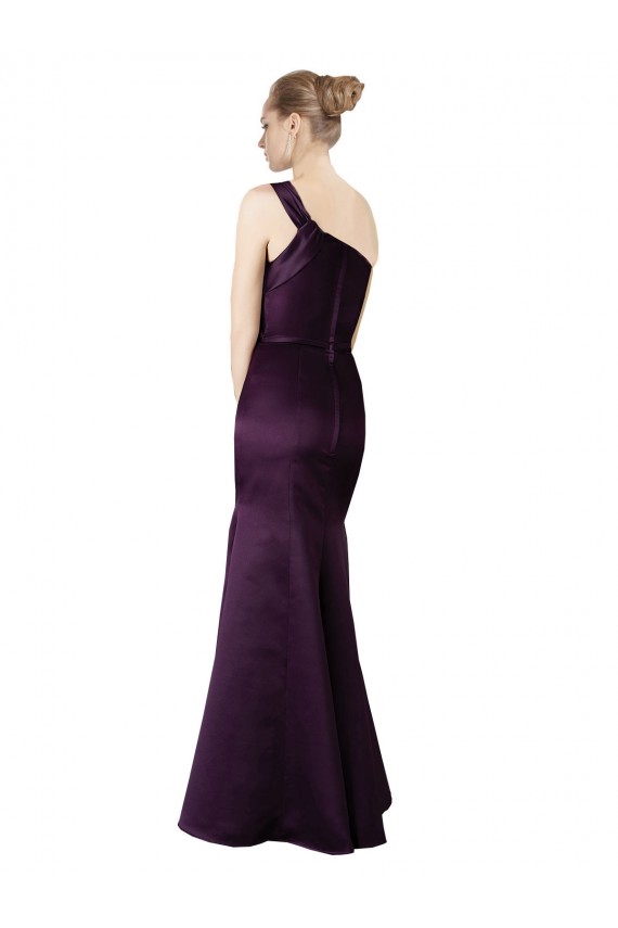 Grape One Shoulder Sleeveless Long Prom Dress Canada Supplier