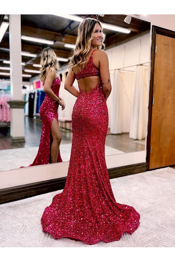 Burgundy One Shoulder Sleeveless Sweep Train Long Prom Dress Canada Supplier