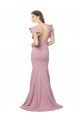Dusty Pink Round Neck Flutter Sleeves Low Back Sweep Train Prom Dress Canada Supplier