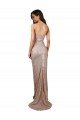 Champagne Scoop Neck Sleeveless Low Back Long Sexy Prom Dress Canada Supplier