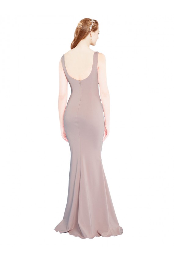 Dusty Pink Scoop Neck Cap Sleeves Long Prom Dress Canada Supplier