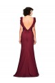 Burgundy Strapless Sleeveless Stretch Crepe Long Prom Dress Canada Supplier