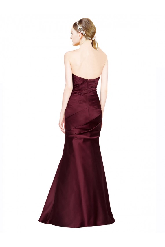Burgundy Sweetheart Sleeveless Low Back Long Prom Dress Canada Supplier
