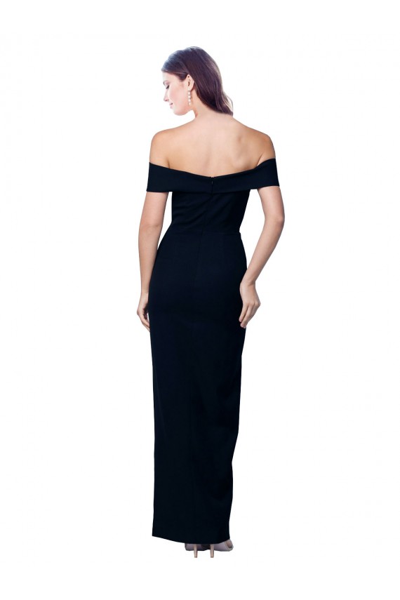 Black Sweetheart Sleeveless Stretch Crepe Long Prom Dress Canada Supplier