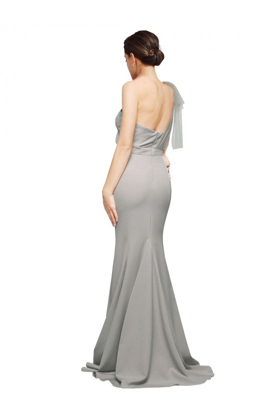 Oyster Silver Sweetheart Sleeveless Low Back Sweep Train Prom Dress Canada Supplier