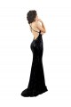 Black V-Neck Sleeveless Criss Cross Open Back Long Sexy Prom Dress Canada Supplier
