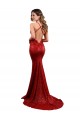 Red V-Neck Sleeveless Low Back Long Evening Prom Gowns Canada Supplier