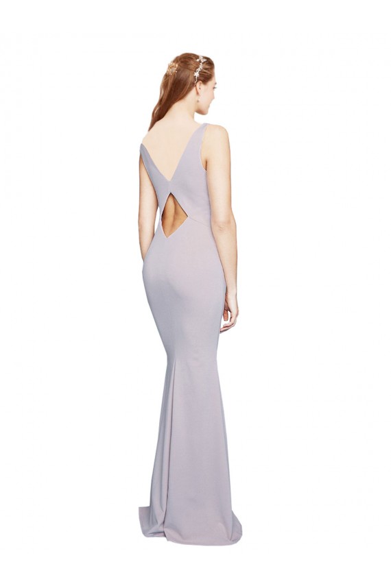 Arctic Lilac V-Neck Sleeveless Keyhole Back Long Prom Dress Canada Supplier