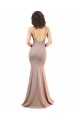Dusty Pink V-Neck Sleeveless Low Back Stretch Crepe Long Sexy Prom Dress Canada Supplier