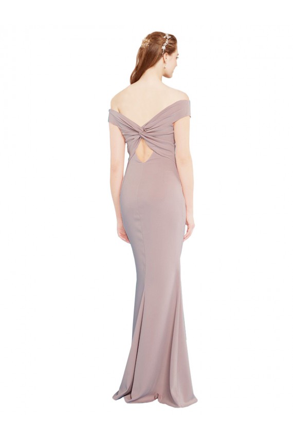 Dusty Pink V-Neck Sleeveless Keyhole Back Long Prom Dress Canada Supplier