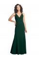 Midnight Green V-Neck Sleeveless V-Back Long Evening Prom Gowns Canada Supplier