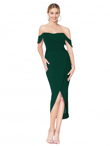 Midnight Green High Neck Sleeveless Knee Length Evening Prom Gowns Canada Supplier