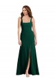 Midnight Green Square Neck Sleeveless Long Prom Dress Canada Supplier