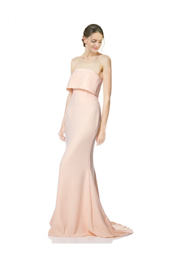 Nude Strapless Sleeveless Long Mermaid Prom Dress Canada Supplier