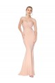 Nude High Neck Sleeveless Long Prom Dress Canada Supplier