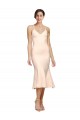 Nude V-Neck Sleeveless Low Back Midi Length Prom Dress Canada Supplier
