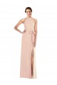 Nude Halter Neck Sleeveless Criss Cross Back Long Prom Dress Canada Supplier