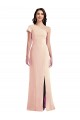 Nude One Shoulder Cap Sleeves Long Prom Dress Canada Supplier