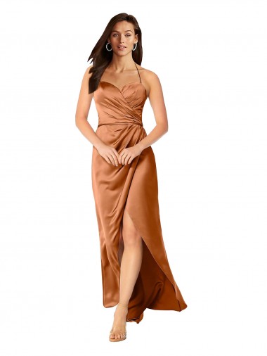 Orange Sweetheart Sleeveless Low Back Long Prom Dress Canada Supplier