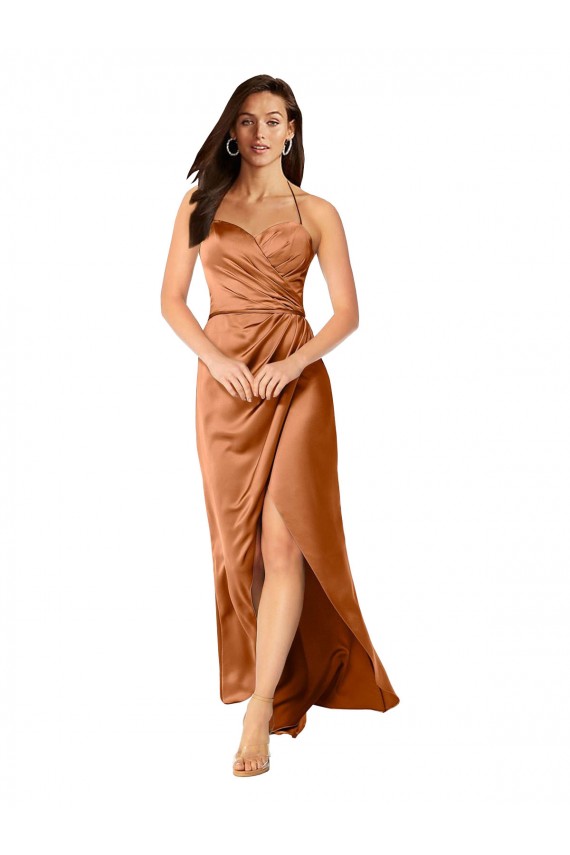 Orange Sweetheart Sleeveless Low Back Long Prom Dress Canada Supplier