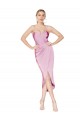 Orchid High Neck Sleeveless Knee Length Evening Prom Gowns Canada Supplier