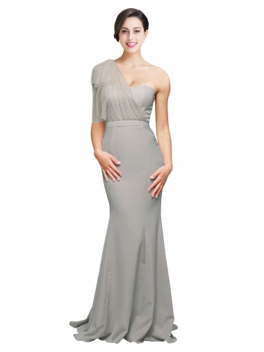 Oyster Silver Sweetheart Sleeveless Low Back Sweep Train Prom Dress Canada Supplier