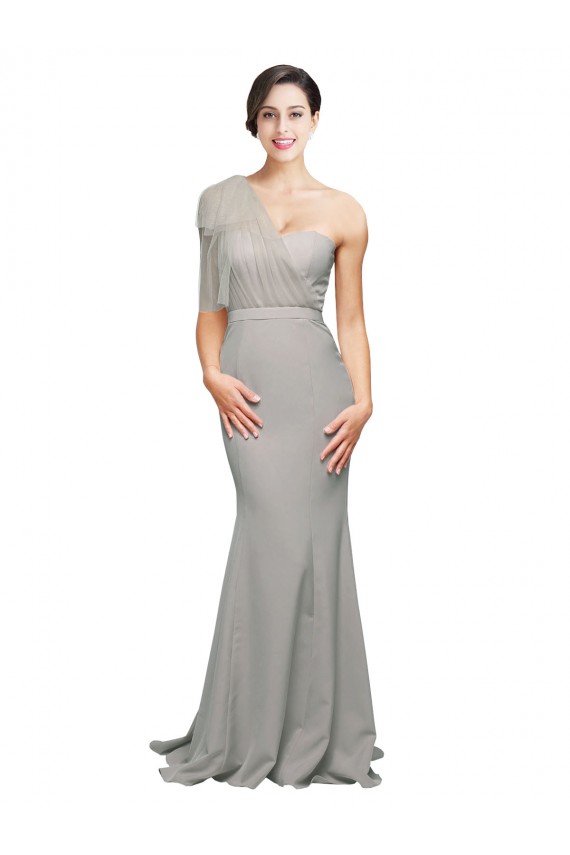 Oyster Silver Sweetheart Sleeveless Low Back Sweep Train Prom Dress Canada Supplier