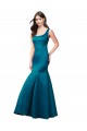 Peacock Blue Bateau Neck Sleeveless Long Evening Prom Gowns Canada Supplier