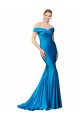 Peacock Blue High Neck Sleeveless Satin Long Prom Dress Canada Supplier