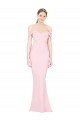 Pink Strapless Sleeveless Low Back Stretch Crepe Long Prom Dresses Canada Supplier
