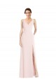 Pink V-Neck Sleeveless Low Back Long Prom Dress Canada Supplier