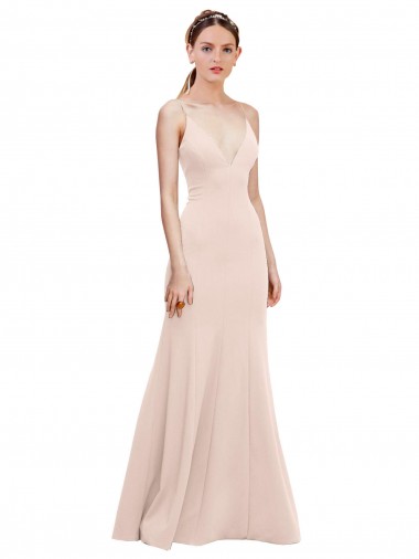 Pink V-Neck Sleeveless V-Back Long Evening Prom Gowns Canada Supplier