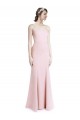 Pink Square Neck Sleeveless Criss Cross Open Back Long Prom Dress Canada Supplier