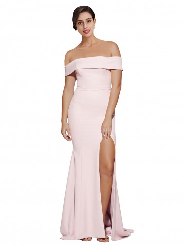 Pink Square Neck Sleeveless Low Back Sweep Train Bridal Party Dress Canada Supplier