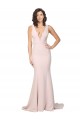 Pink V-Neck Sleeveless V-Back Sweep Train Sexy Prom Dress Canada Supplier