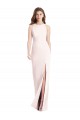 Pink Bateau Neck Sleeveless Open Back Long Prom Dress Canada Supplier