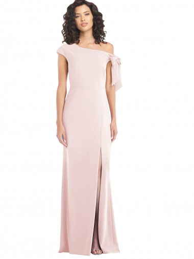 Pink Off the Shoulder Cap Sleeves Long Prom Dress Canada Supplier