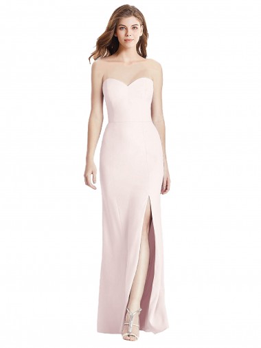 Pink Strapless Sleeveless Low Back Long Prom Dress Canada Supplier