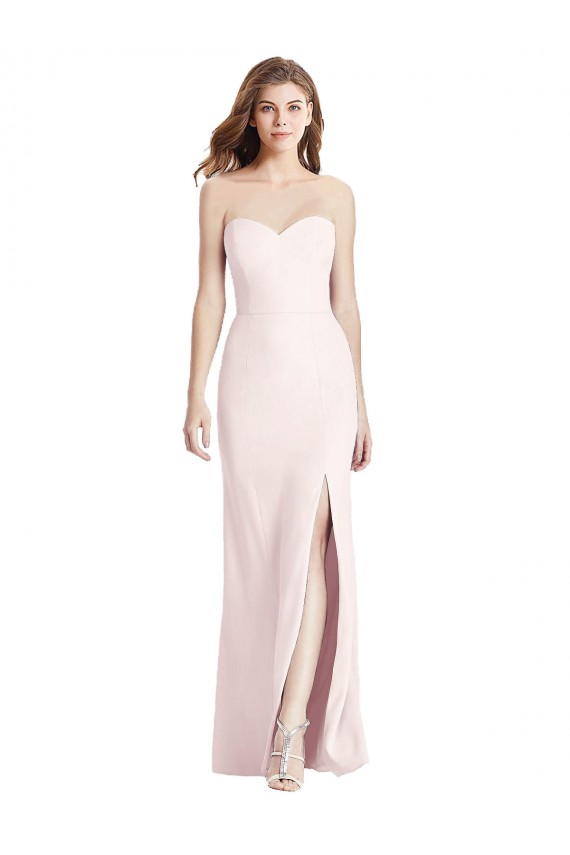 Pink Strapless Sleeveless Low Back Long Prom Dress Canada Supplier