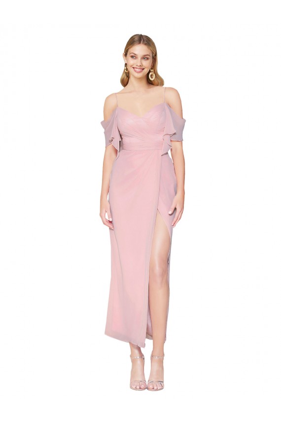 Primrose High Neck Cold Shoulder Knee Length Prom Dress Canada Supplier
